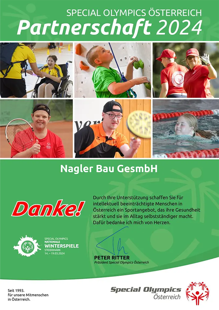 Urkunde Special Olympics